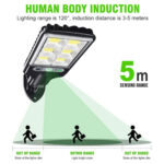 ⁦Lampadaires solaires à LED d’extérieur avec détecteur de mouvements – مصباح خارجي يعمل بالطاقة الشمسية⁩ - الصورة ⁦4⁩