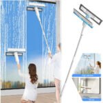 Raclette de fenêtre avec long manche et un spray de nettoyage 3 en 1 avec lame en caoutchouc – منظف زجاج قابل للتمدد 3في1