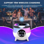 ⁦Haut-Parleur et Réveil LED d’Ambiance avec Chargeur Sans Fil 15W⁩ - الصورة ⁦6⁩