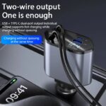 ⁦Chargeur de Voiture Rétractable 4en1 120W – شاحن سريع⁩ - الصورة ⁦4⁩