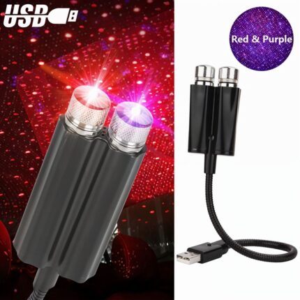 Double Projecteur Étoilé LED pour Intérieur de Voiture USB – إضاءة سقف السيارة