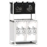⁦Grand Panier à Linge 4 Compartiments pour Ranger les Vêtements –⁩ - الصورة ⁦2⁩