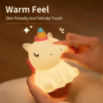 ⁦Veilleuse en Silicone Forme Unicorne pour Chambre d’enfant Rechargeable⁩ - الصورة ⁦4⁩