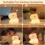 ⁦Veilleuse en Silicone Forme Unicorne pour Chambre d’enfant Rechargeable⁩ - الصورة ⁦5⁩