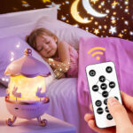⁦Projecteur ciel étoilé lapins rotation à 360° pour chambre d’enfants – جهاز تنويم الأطفال برسومات ملونة⁩ - الصورة ⁦3⁩