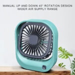 ⁦Mini ventilateur carré rechargeable par USB – مروحة مكتب قابلة للشحن⁩ - الصورة ⁦4⁩