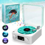 Lecteur Vinyle Sans Fil Bluetooth avec Effet Lumineux RVB – مكبر صوت بلوتوث