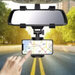 ⁦Support smartphone réglable pour rétroviseur de voiture 360 degrés⁩ - الصورة ⁦2⁩