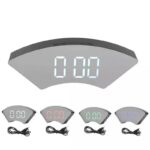 ⁦Horloge numérique miroir grand écran pour chambre à coucher⁩ - الصورة ⁦4⁩