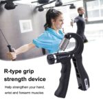 ⁦Kit de renforcement de la poignée (5 Pieces) entraîneur de force de préhension, entraînement de l'avant-bras, réglables, renforcement des doigts, anneau et balle anti-stress avec sac de transport مجموعة تقوية قبضة اليد (5 قطع)⁩ - الصورة ⁦6⁩