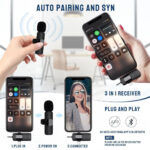 ⁦Microphone cravate sans fil 3 en 1 Plug and Play avec puce de réduction du bruit – ميكروفون لاسلكي⁩ - الصورة ⁦5⁩