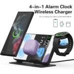 ⁦Chargeur sans fil 4 en 1 et station de charge ultra rapide avec Miroir Réveil integré⁩ - الصورة ⁦5⁩