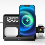 ⁦Chargeur sans fil 5 en 1 et station de charge ultra rapide avec Réveil integré⁩ - الصورة ⁦4⁩