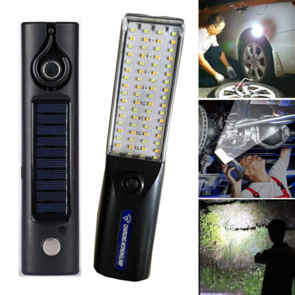 Lampe de Travail LED Rechargeable Éclairage Ultra-Puissant avec Panneau Solaire Intégré – مصباح عمل قابل للشحن