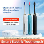⁦Brosse à Dents Électrique 4 Têtes Incluses Rechargeable et Étanche IPX7 – فرشاة أسنان كهربائية بأربعة رؤوس⁩ - الصورة ⁦2⁩