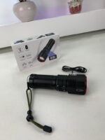 ⁦Lampe Torche 100W avec Batterie Lithium 18650*3 Portée de 1 à 1,5 km, mise au point réglable – مصباح يدوي عالي الطاقة مع بطارية ليثيوم⁩ - الصورة ⁦10⁩