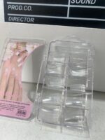 ⁦100PCS faux ongles carrés transparents professionnels en acrylique – طقم أظافر صناعية⁩ - الصورة ⁦7⁩