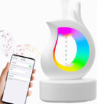 ⁦Humidificateur antigravité et haut-parleur Bluetooth RGB en forme de goutte d’eau – معطر جو ومكبر صوت⁩ - الصورة ⁦2⁩