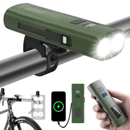 Éclairage de Vélo avant à LED et Power Bank 3000mAH – مصباح وبنك طاقة للدراجات الهوائية
