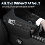 ⁦Housse fine pour Accoudoir de voiture en cuir avec 2 sacs de rangement - وسادة مسند الذراع في السيارة⁩ - الصورة ⁦3⁩