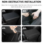 ⁦Housse fine pour Accoudoir de voiture en cuir avec 2 sacs de rangement - وسادة مسند الذراع في السيارة⁩ - الصورة ⁦7⁩