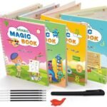 طقم 4 كتب لتعليم الأطفال , كتابة الحروف , الأرقام , العمليات الحسابية , الرسم MAGIC BOOK