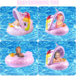 ⁦Bouée de natation gonflable pour bébé avec toit et Claxone – عوامة أطفال مع مظلة⁩ - الصورة ⁦6⁩