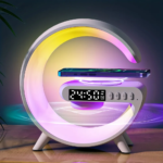 ⁦Réveil intelligente type G Bluetooth chargement sans fil haut-parleur RGB lumineuses G63-Blanc⁩ - الصورة ⁦2⁩
