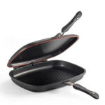 ⁦Poêle Dessini made in italy grill double face 36cm – مقلاة مزدوجة جودة أصلية⁩ - الصورة ⁦2⁩
