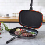 ⁦Poêle Dessini made in italy grill double face 36cm – مقلاة مزدوجة جودة أصلية⁩ - الصورة ⁦5⁩