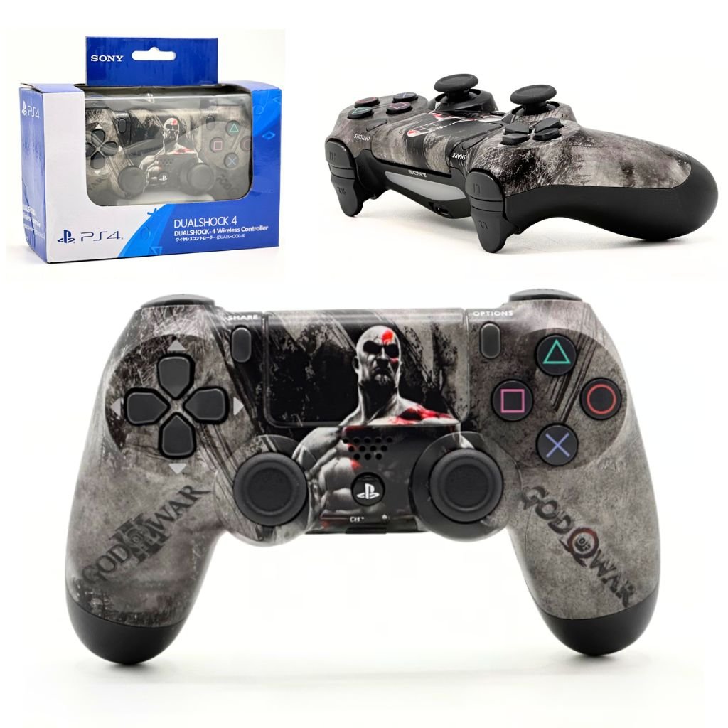 dualshock4godofwar-CNC-2.jpg SONY DualShock Manette PS4 Sans Fil, Batterie Rechargeable (High Copy) – Edition God of War - الصورة 1