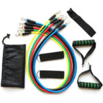 ⁦Cordes élastiques de musculation Ensemble de bandes pour sport 11Pcs (5Kg-45Kg) – طقم التدريب المنزلي⁩ - الصورة ⁦2⁩