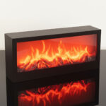 ⁦Cheminée LED décorative effet flammes forme rectangulaire⁩ - الصورة ⁦3⁩