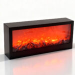 ⁦Cheminée LED décorative effet flammes forme rectangulaire⁩ - الصورة ⁦2⁩