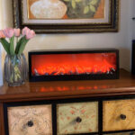 ⁦Cheminée LED décorative effet flammes forme rectangulaire⁩ - الصورة ⁦5⁩