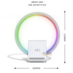 ⁦Lampe de chevet avec chargeur sans fil, haut-parleurs Bluetooth rechargeables support de charge rapide, 15W BT-256⁩ - الصورة ⁦5⁩