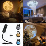 ⁦Projecteur de De La Terre Lunaire USB avec 3 disques⁩ - الصورة ⁦2⁩