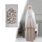 ⁦طقم صلاة نسائي 4 قطع برداء فضفاض وسجادة مبطنة مع غلاف للمصحف Kit De Prière 4 Pieces Pour Femmes En Tissu Doux Et Confortable⁩ - الصورة ⁦4⁩