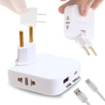 ⁦Pack 2 Multiprise Murale Plate Derrière Meuble avec USB – مقبس طاقة⁩ - الصورة ⁦2⁩