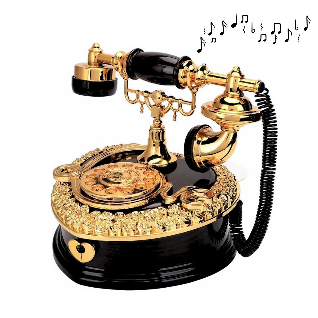 xr:d:DAFz9De9ed8:2611,j:3667474549933634268,t:24021312 Boîte à musique créative en forme de cœur téléphone vintage décoration pour maison - الصورة 1