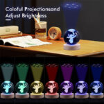 ⁦Lampe boule de projection en cristal 3D Stitch⁩ - الصورة ⁦3⁩
