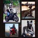 ⁦Casque de moto pour femme et fille avec oreilles de chat - خوذة احترافية للنساء⁩ - الصورة ⁦6⁩