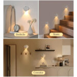 ⁦Applique murale rechargeable USB avec détecteur de mouvement 1Pcs - مصباح منزلي لإضاءة الممرات⁩ - الصورة ⁦4⁩