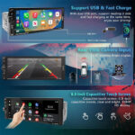 ⁦Autoradio 1 DIN avec écran Tactile de 6,9 Pouces Compatible avec Apple CarPlay Wireless/Android Auto - جهاز راديو سيارة⁩ - الصورة ⁦3⁩