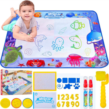 Tapis Water Canvas pour Enfant avec Stylo à Eau pour Dessin Créatif et Sans Taches - بساط الرسم للأطفال بدون حبر