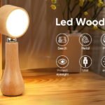 Lampe LED Motif en bois portable sans fil rechargeable à interrupteur tactile 4000K - مصباح مكتب يعمل باللمس