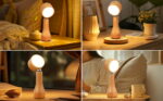 ⁦Lampe LED Motif en bois portable sans fil rechargeable à interrupteur tactile 4000K - مصباح مكتب يعمل باللمس⁩ - الصورة ⁦2⁩