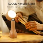 ⁦Lampe LED Motif en bois portable sans fil rechargeable à interrupteur tactile 4000K - مصباح مكتب يعمل باللمس⁩ - الصورة ⁦4⁩