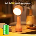 ⁦Lampe LED Motif en bois portable sans fil rechargeable à interrupteur tactile 4000K - مصباح مكتب يعمل باللمس⁩ - الصورة ⁦9⁩