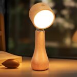 ⁦Lampe LED Motif en bois portable sans fil rechargeable à interrupteur tactile 4000K - مصباح مكتب يعمل باللمس⁩ - الصورة ⁦10⁩